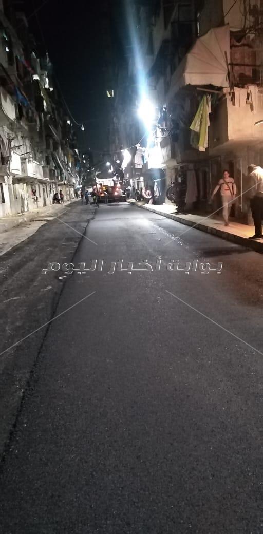 الحضرة الجديدة بقلب الإسكندرية تتجمل بتطوير البنية التحتية والرصف  