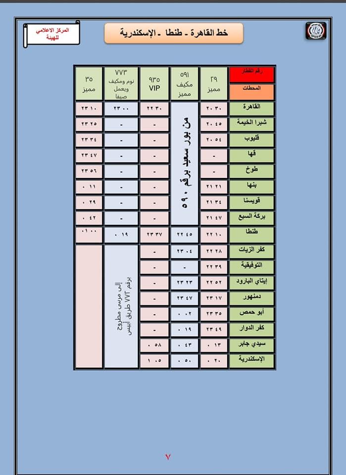 ننشر مواعيد قطارات "القاهرة- طنطا- الإسكندرية" 