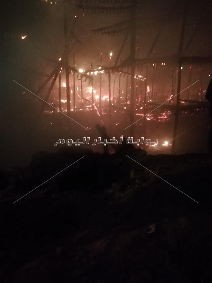 حريق ضخم في جراج ببهتيم بشبرا الخيمة والدفع بسيارات الإطفاء