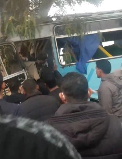 تصادم 3 أتوبيسات بطريق الإسماعيلية – الزقازيق