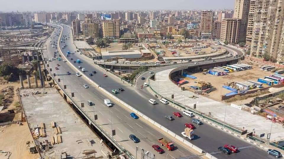 4 حارات بكل اتجاه.. 10 صور ترصد كوبري المنيب بعد توسعته