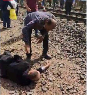 خروج قطار ركاب عن القضبان في طوخ