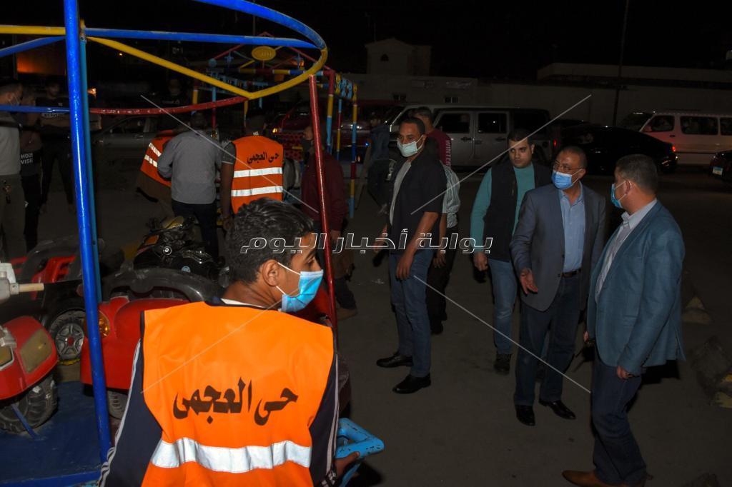 جولة مفاجئة قبل السحور لمحافظ الإسكندرية بالعجمي لتطبيق الإجراءات الاحترازية  