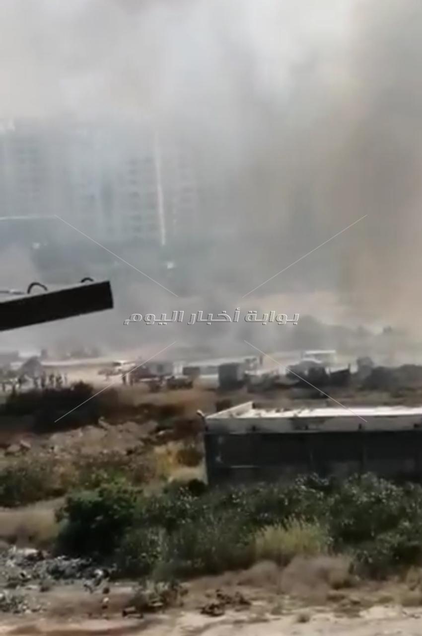 حريق  في أرض شركة النحاس شرق الإسكندرية
