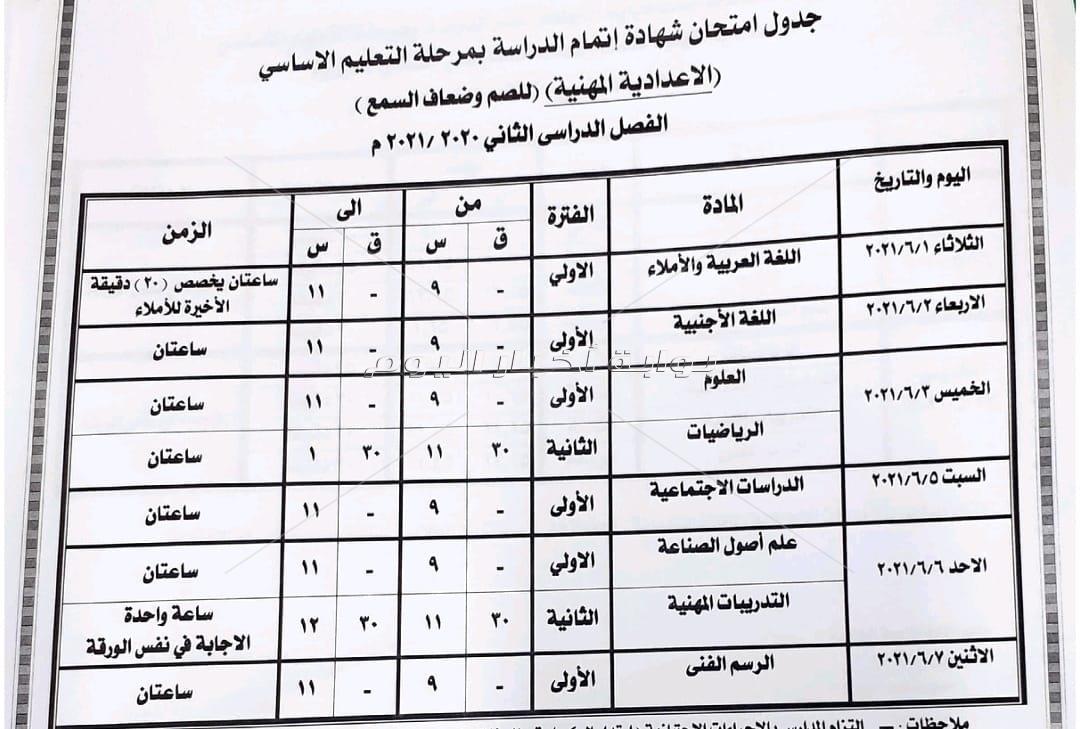 1 يونية بدء امتحانات الشهادة الإعدادية ببني سويف