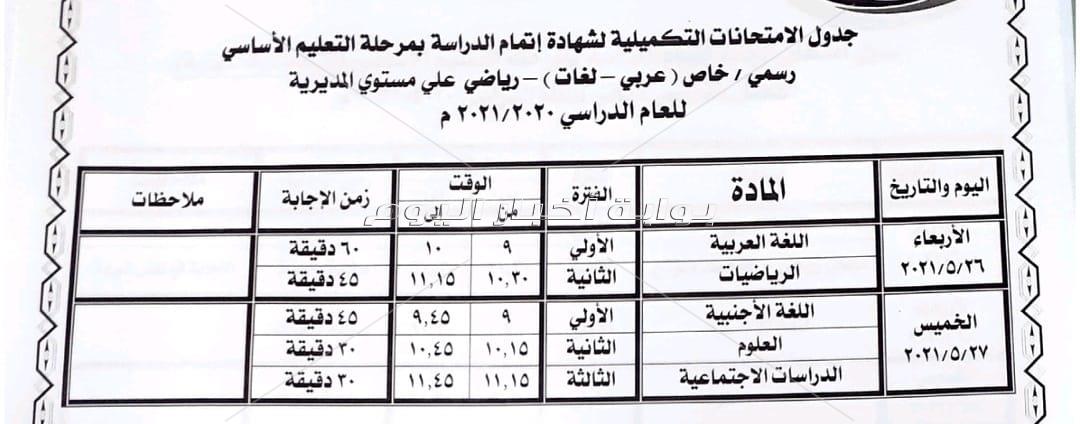 1 يونية بدء امتحانات الشهادة الإعدادية ببني سويف