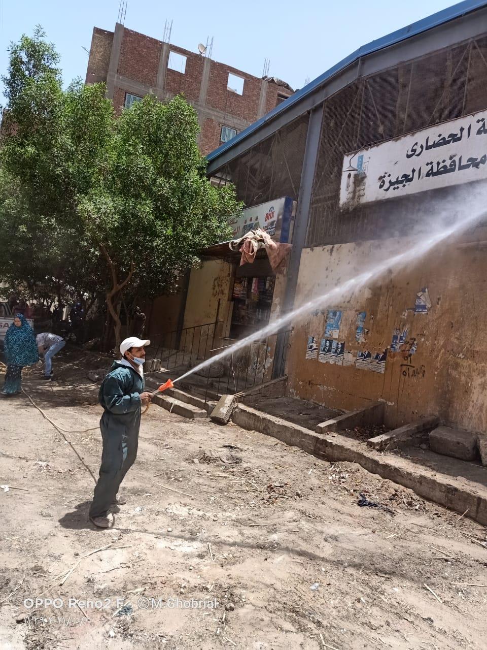 محافظة الجيزة .. تواصل حملاتها في أعمال التطهير والتعقيم بالأحياء والمراكز والمدن 