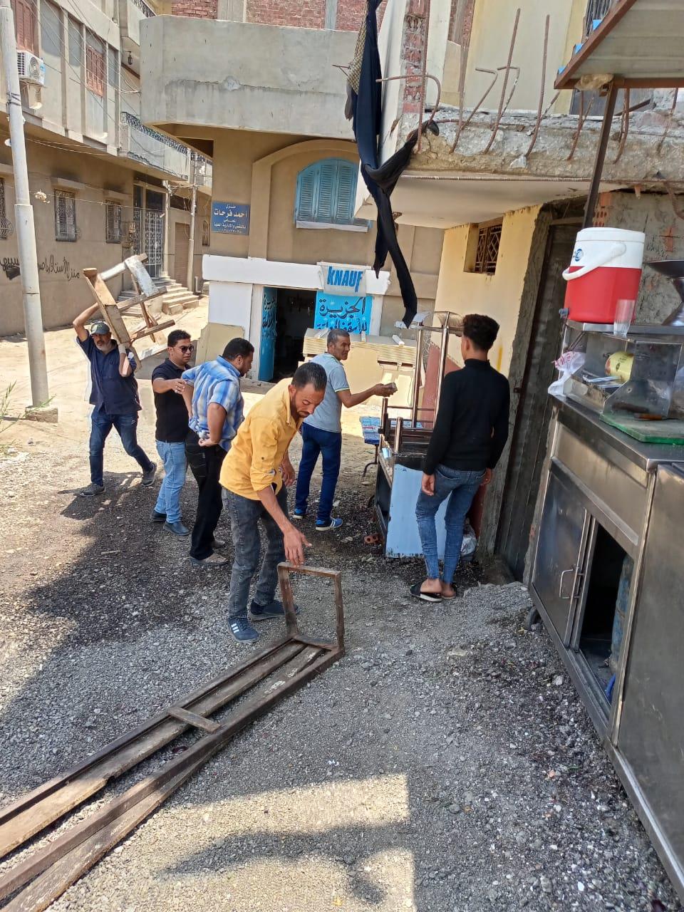 حملة اشغالات واستكمال تبطين ترعة المريوطية في البدرشين
