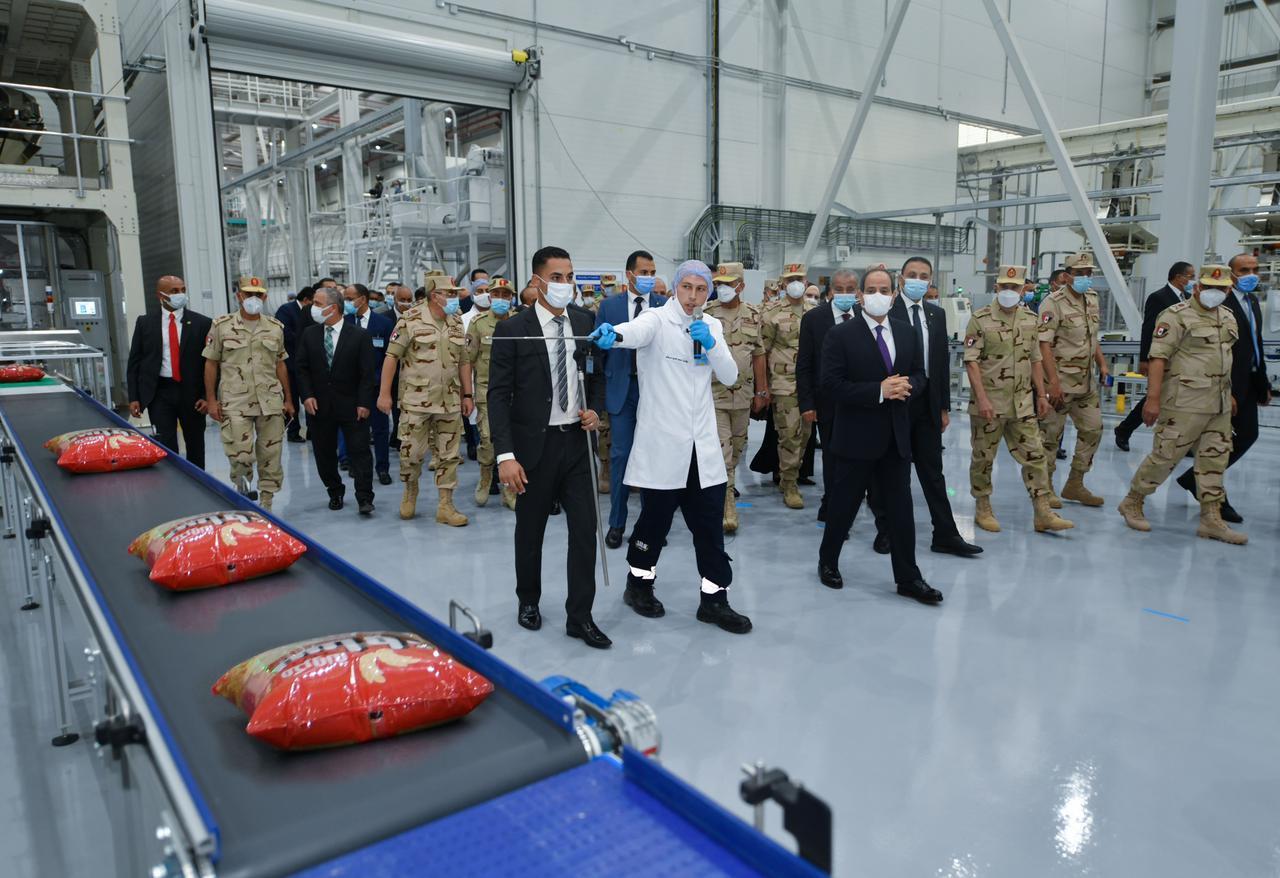 الرئيس السيسي يفتتح المدينة الصناعية الغذائية بالسادات