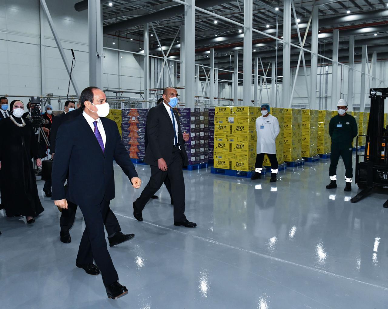 الرئيس السيسي يفتتح المدينة الصناعية الغذائية بالسادات