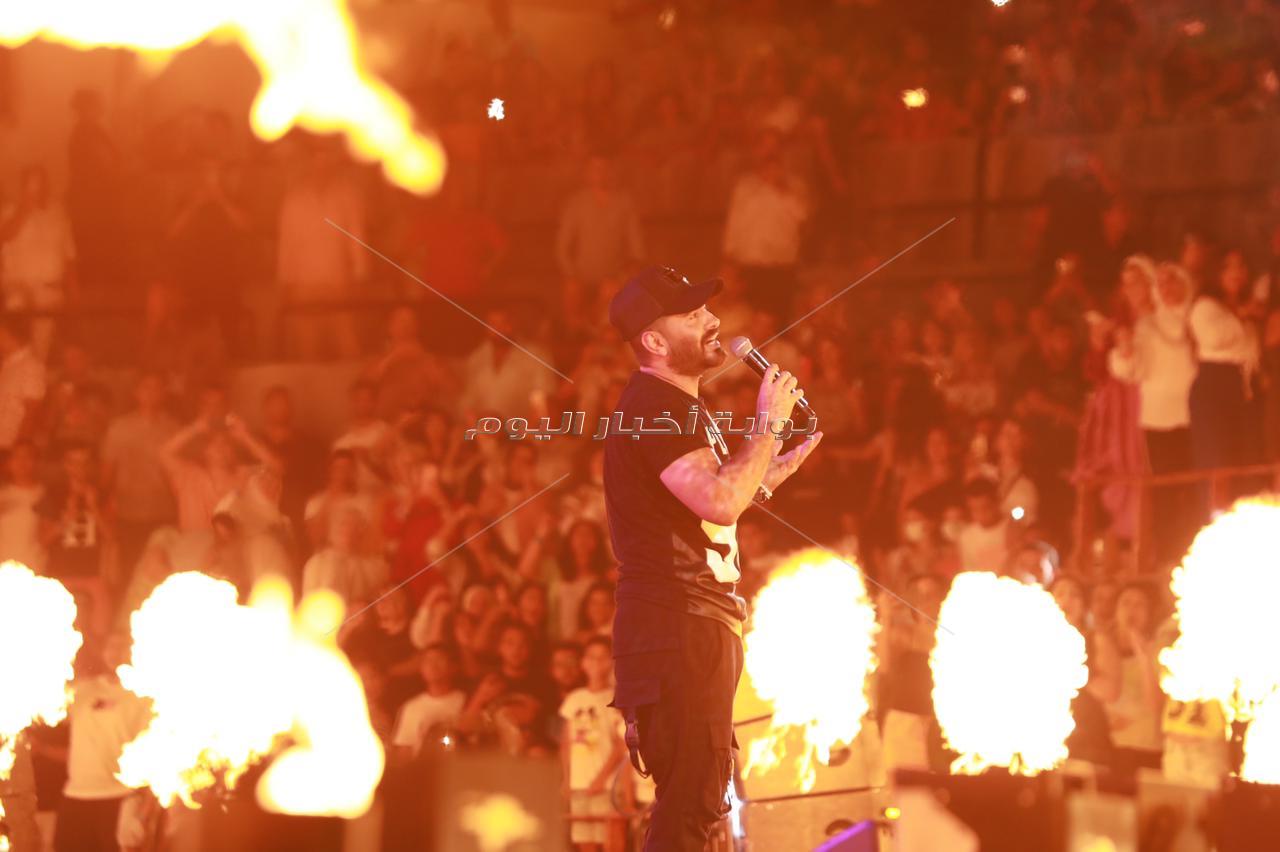احياء النجم تامر حسني حفلا على المسرح الروماني بمارينا