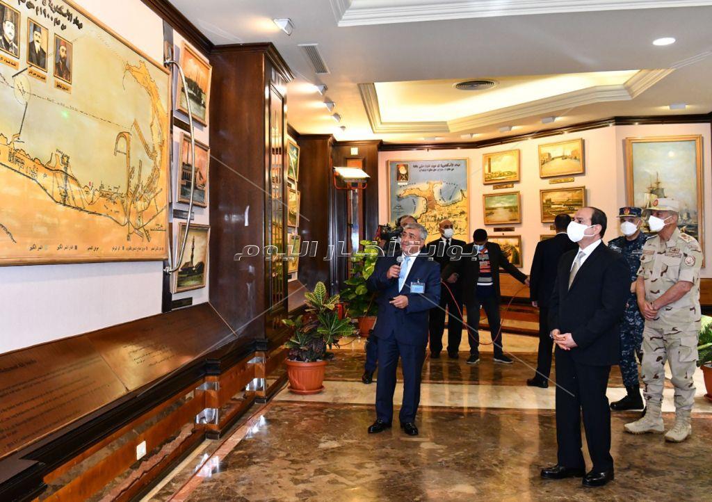 السيد الرئيس عبد الفتاح السيسي يتفقد متحف ميناء الإسكندرية البحري والقاعة التاريخية