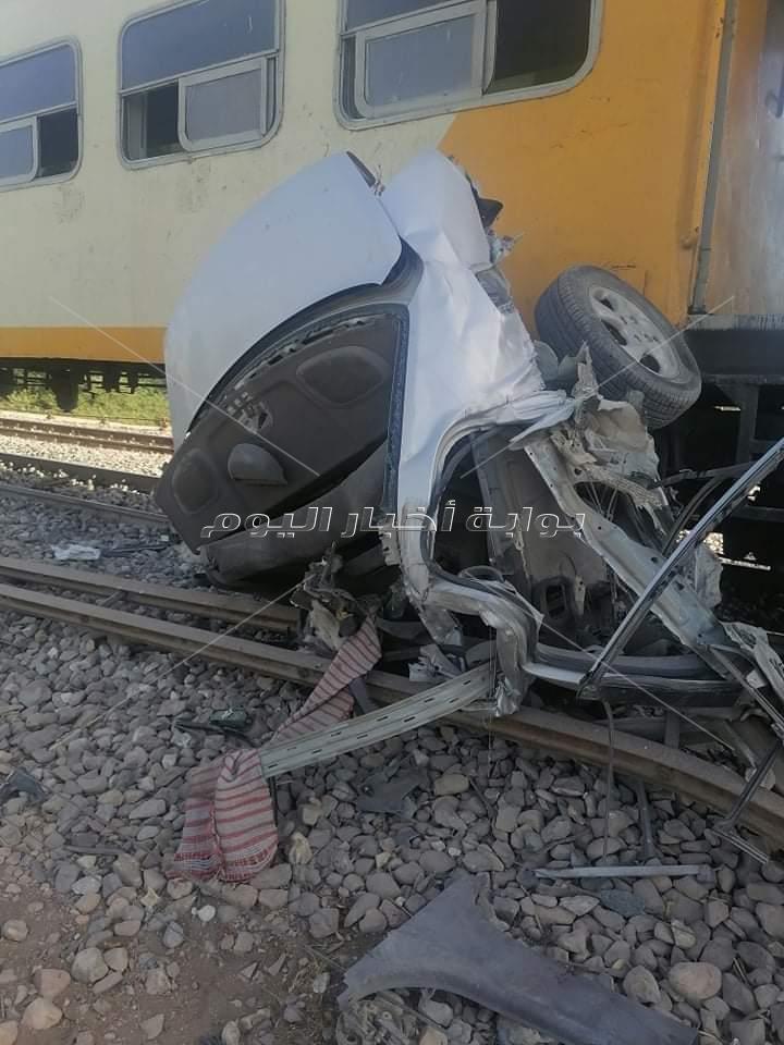 مصرع شخص في تصادم قطار وسيارة ملاكي بقنا