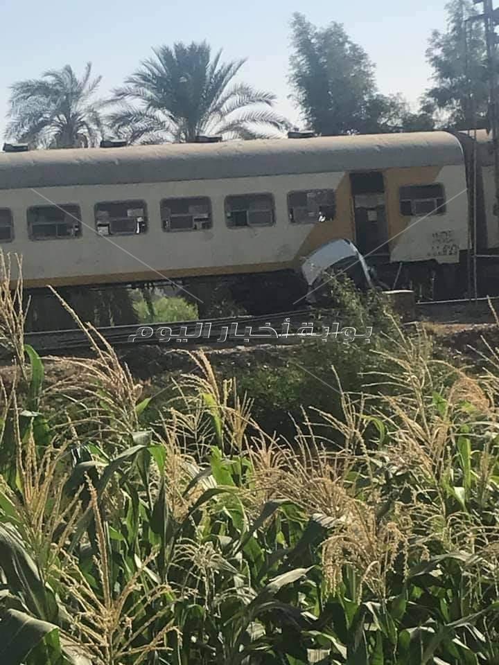 مصرع شخص في تصادم قطار وسيارة ملاكي بقنا