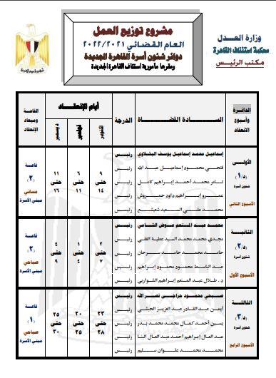  دوائر شؤون محاكم الأسرة بالقاهرة الجديدة
