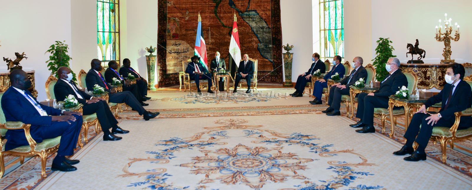 الرئيس السيسي يستقبل رئيس جنوب السودان