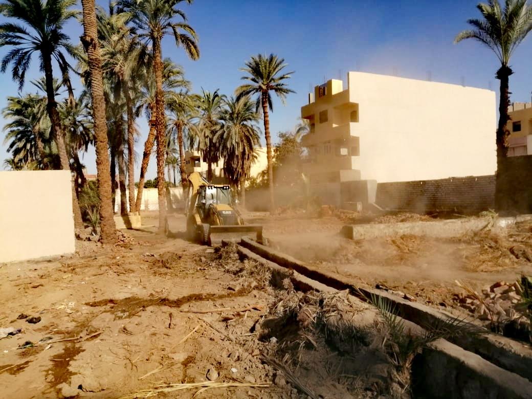 إزالة التشوهات بصريه  خلف السياج الشجري والتراكمات بالأقصر