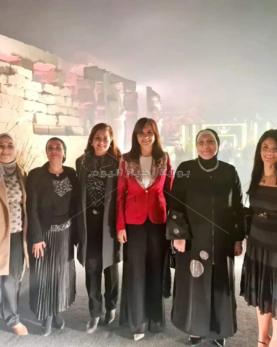 وزيرة الهجرة تنشر صور مع الوزراء أثناء احتفالية افتتاح طريق الكباش