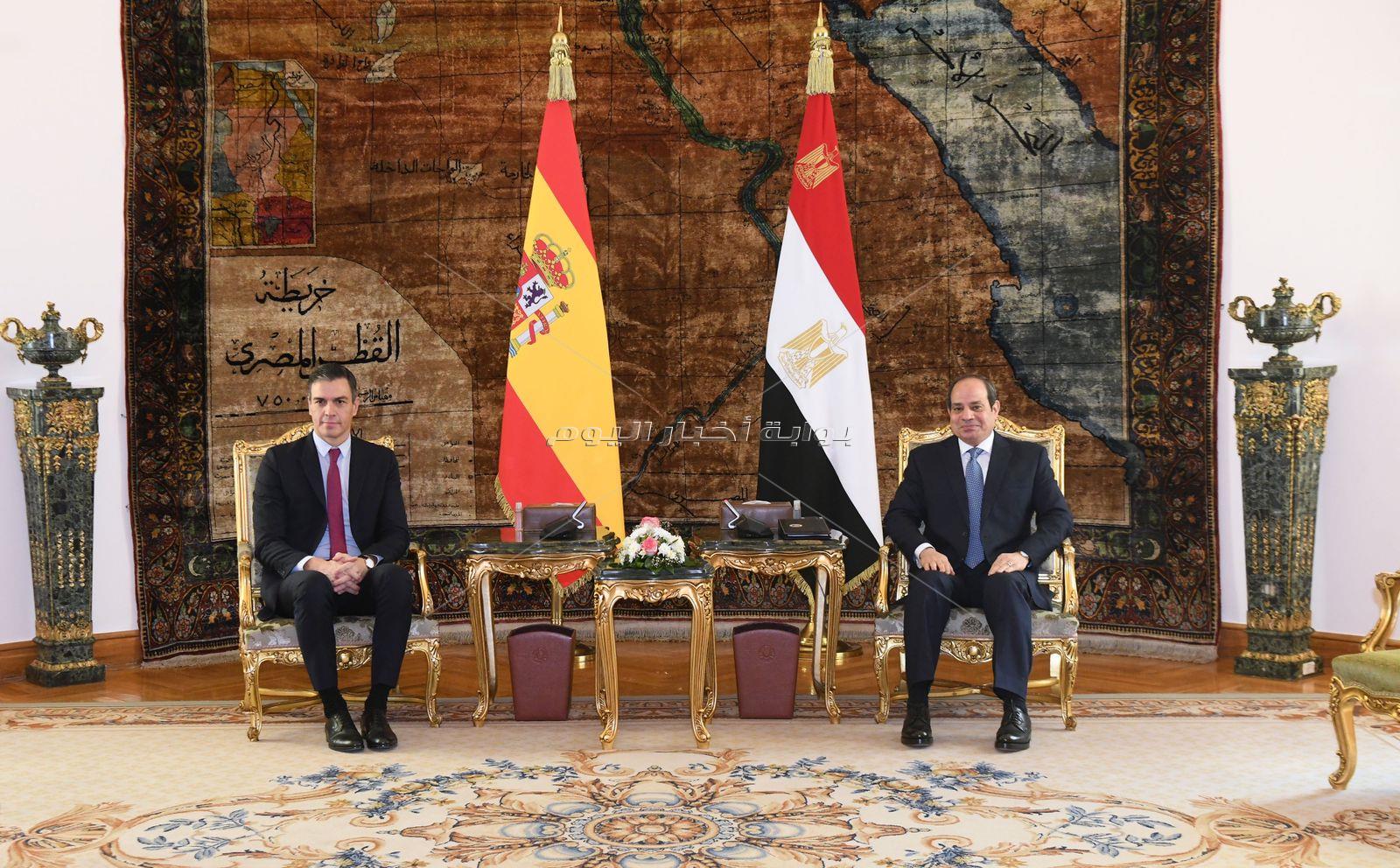 السيسي يستقبل رئيس حكومة أسبانيا