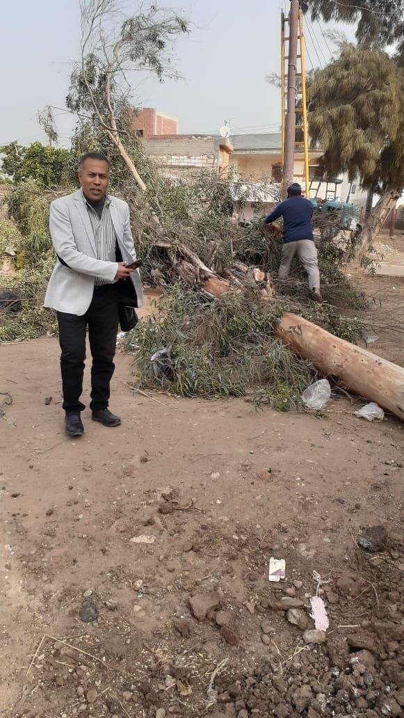 سقوط شجرة على أسلاك الكهرباء بطريق الرحمانية شبراخيت