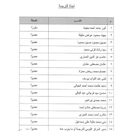 ننشر التشكيل الجديد للجان المجلس الأعلى للثقافة     