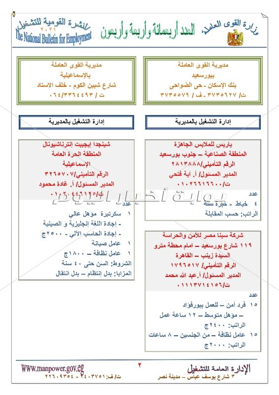 برواتب تصل الى 4500 جنيه وزارة القوي العاملة توفر 7665 وظيفة