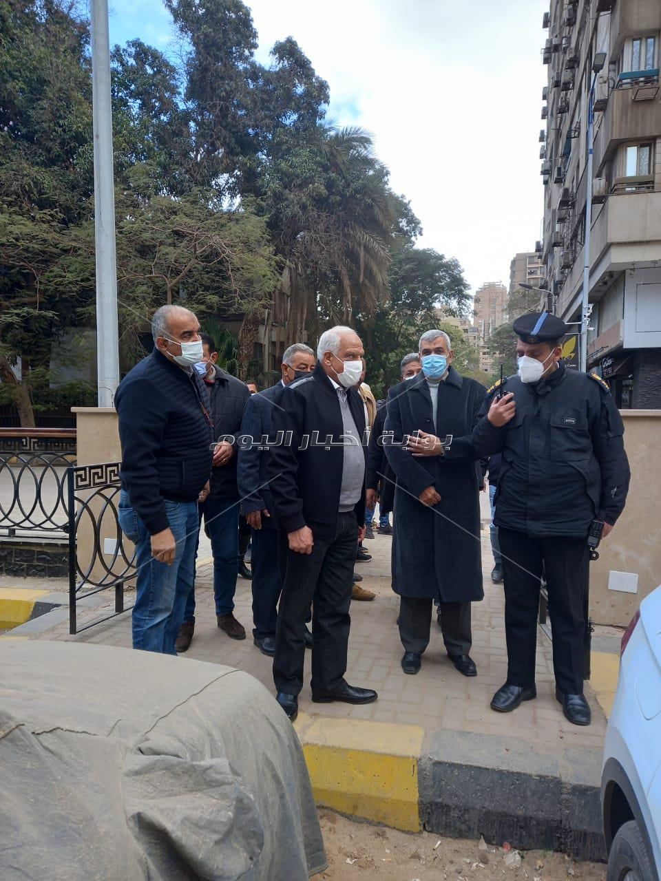 محافظ الجيزة يتفقد مجهودات شفط مياه الأمطار بالدقي والعجوزة وأعمال تطوير ميدان المساحه