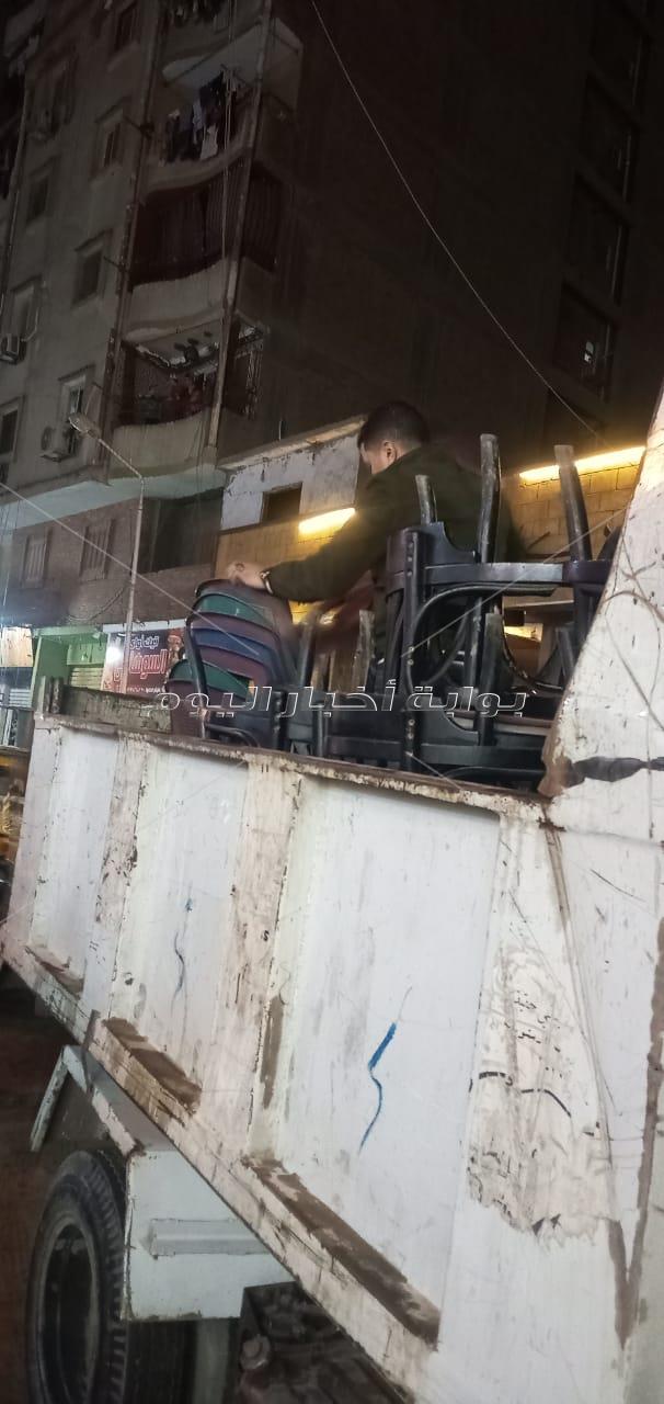 حملة إشغالات ليلية على شوارع بولاق الدكرور