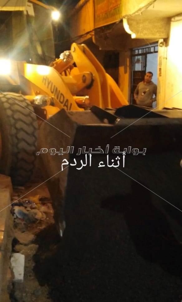 هبوط أرضى بمنطقة أبو يوسف بالإسكندرية