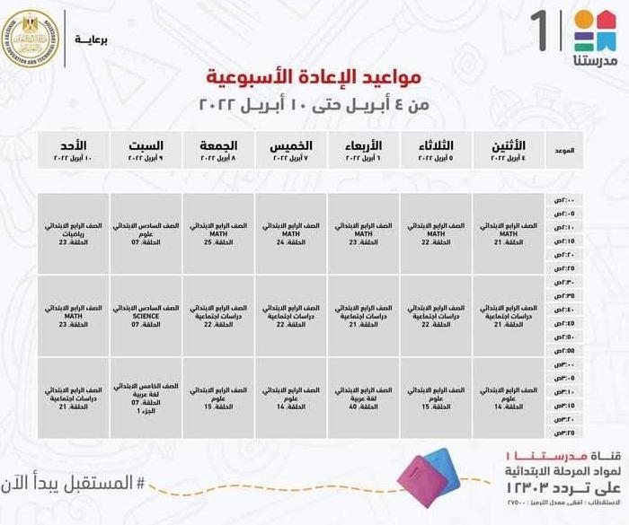 بالجدول ..وزيرالتعليم يعلن مواعيد عرض البرامج التعليمية لطلاب الابتدائية