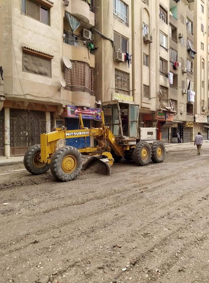 رفع 1500طن مخلفات اسفل دائري غطاطي وإزالة التعديات وأعمال تطوير بالهرم