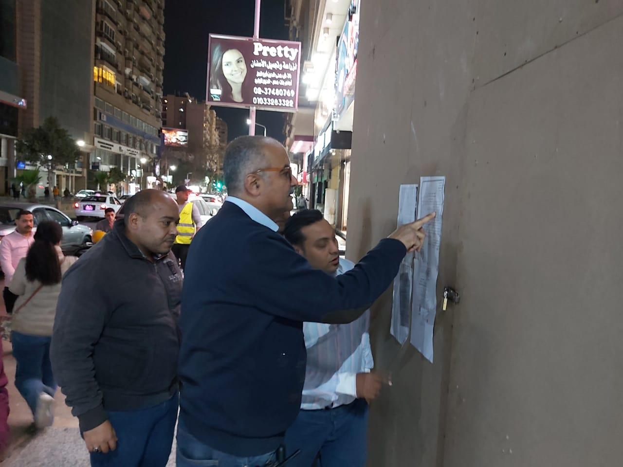 رفع 365 إشغال طريق في حملة ليلية بالدقي