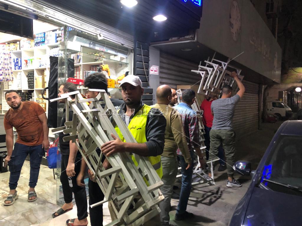 رفع 289 حالة إشغال طريق بالدقي