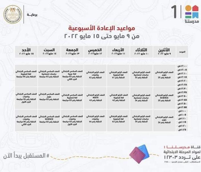 وزير التعليم ينشر جدول عرض البرامج التعليمية لطلاب المرحلة الابتدائية