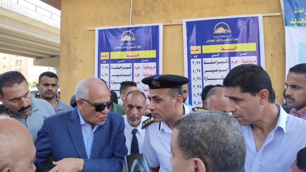 محافظ الجيزة يُفاجئ مواقف السرفيس بالمريوطية وميدان الجيزة والسودان