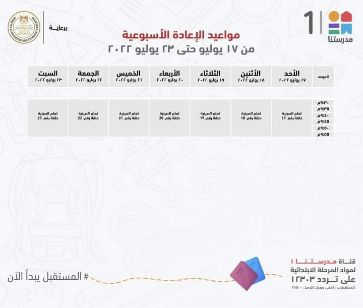 لمدة اسبوع ..وزيرالتعليم يعلن مواعيد عرض البرامج التعليمية لطلاب الابتدائية والاعدادية 2