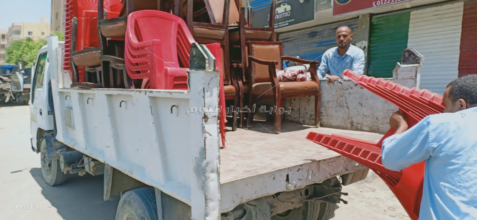 محافظة الجيزة : رفع 1050 حاله إشغال للمحال والمنشأت التجارية بحدائق الاهرام 