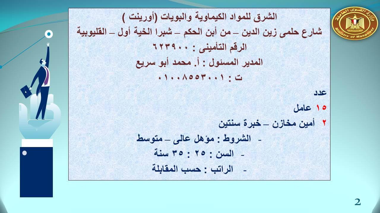 القوى عاملة " تعلن عن263 فرصة عمل   .في القليوبية