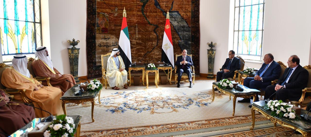 الرئيس السيسي يستقبل الشيخ محمد بن راشد آل مكتوم