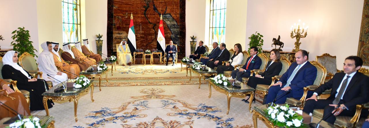 الرئيس السيسي يستقبل الشيخ محمد بن راشد آل مكتوم