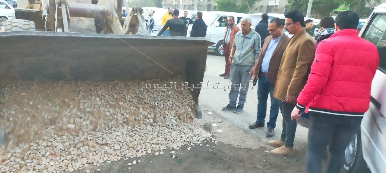 رفع حالات اشغالات بمحيط محطة الجيزة