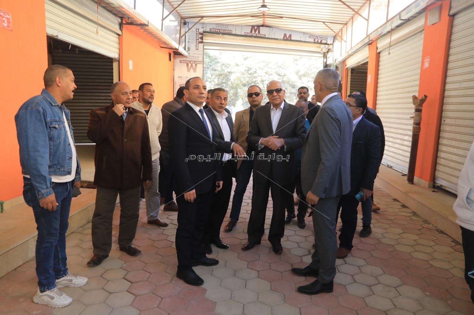 محافظ الجيزة يتفقد الأعمال الإنشائية لأسواق أحمد إبراهيم وراشد المراغي النموذجية 