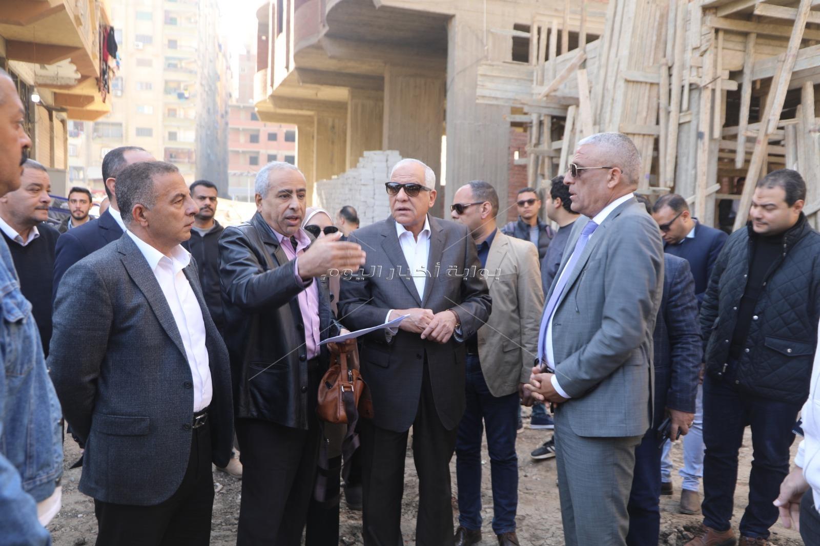 محافظ الجيزة يتفقد الأعمال الإنشائية لأسواق أحمد إبراهيم وراشد المراغي النموذجية 