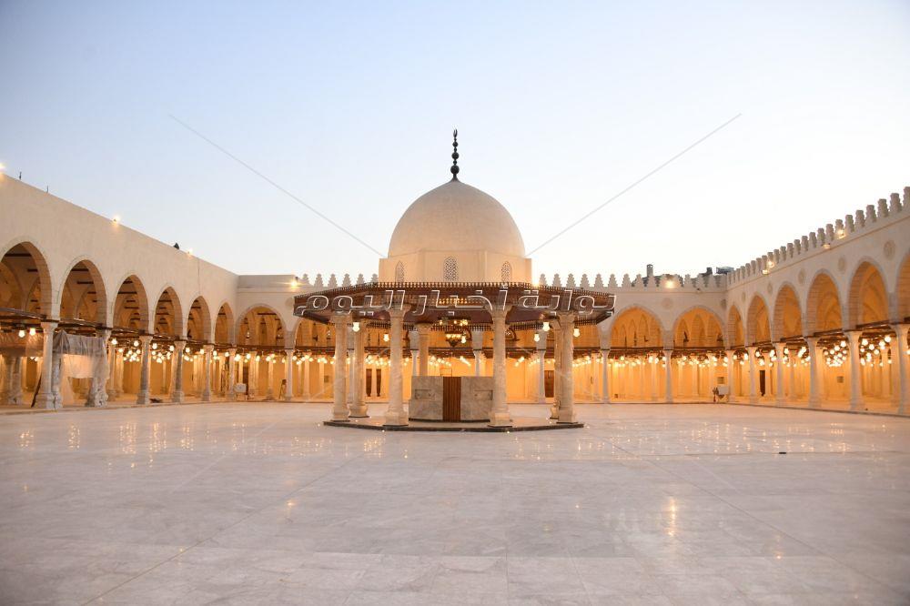 تطوير ساحة مسجد عمرو بن العاص استعداداً لشهر رمضان