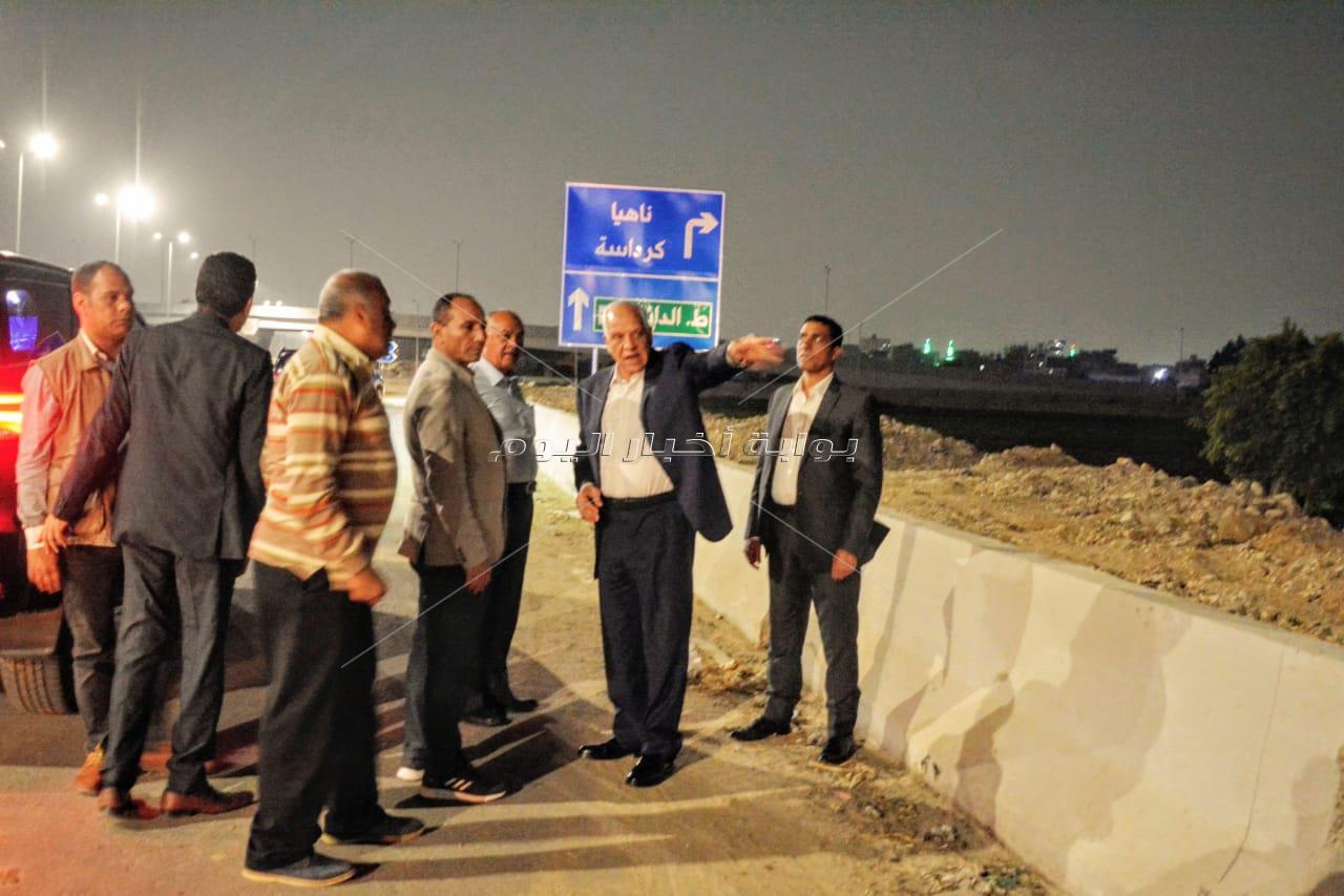 محافظ الجيزة يتفقد اعمال رفع المخلفات وحالة الانارة بكرداسة