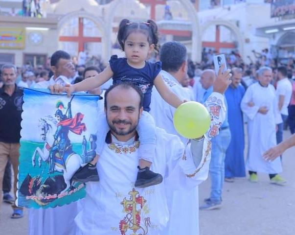 الالاف يحضرون ختام احتفالات مولد القديس الشهيد مار جرجس بالرزيقات غرب الاقصر