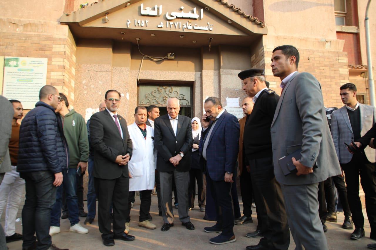 اللواء أحمد راشد محافظ الجيزة موقع حادث انزلاق احدى الكمرات الخرسانية