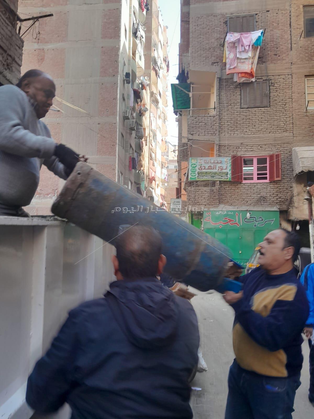 جانب من الحملات ازالة الاشغالات ببولاق الدكرور