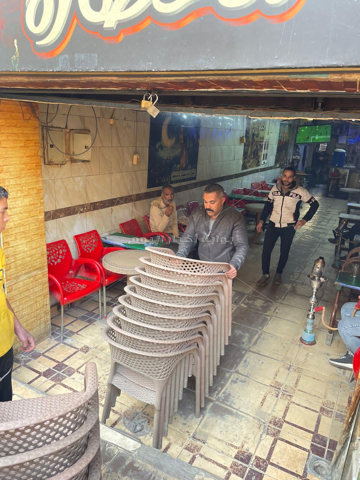 جانب من اعمال ازالة الاشغالات بالجيزة 