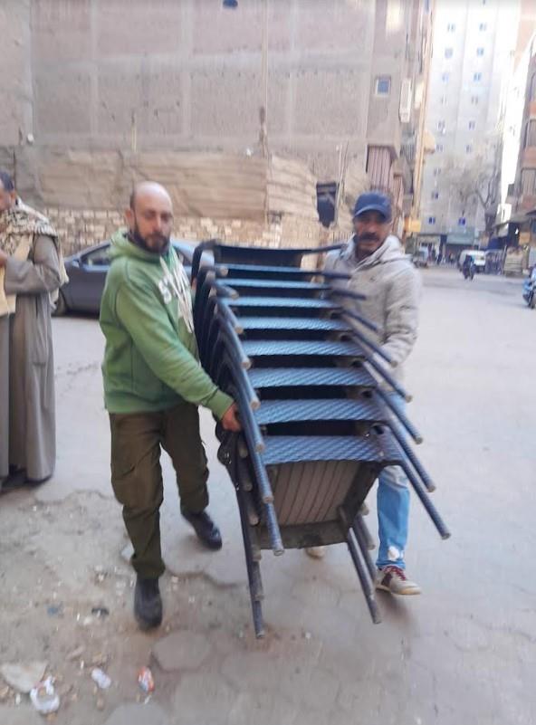 جانب من حملات ازالة الاشغالات ببولاق الدكرور